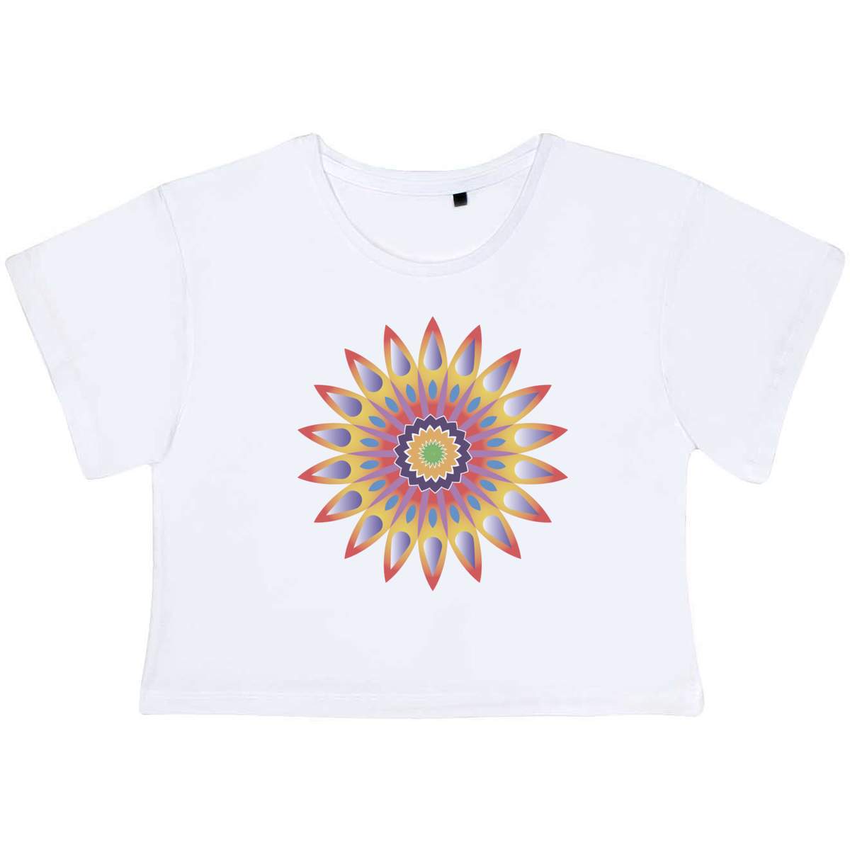 'Mandala' Women's Cotton Crop Tops (CO039291)