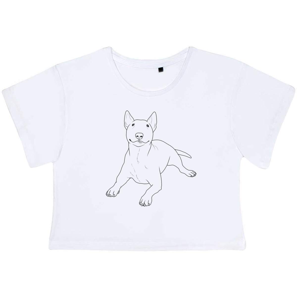 'Cute Bull Terrier' Women's Cotton Crop Tops (CO039349)