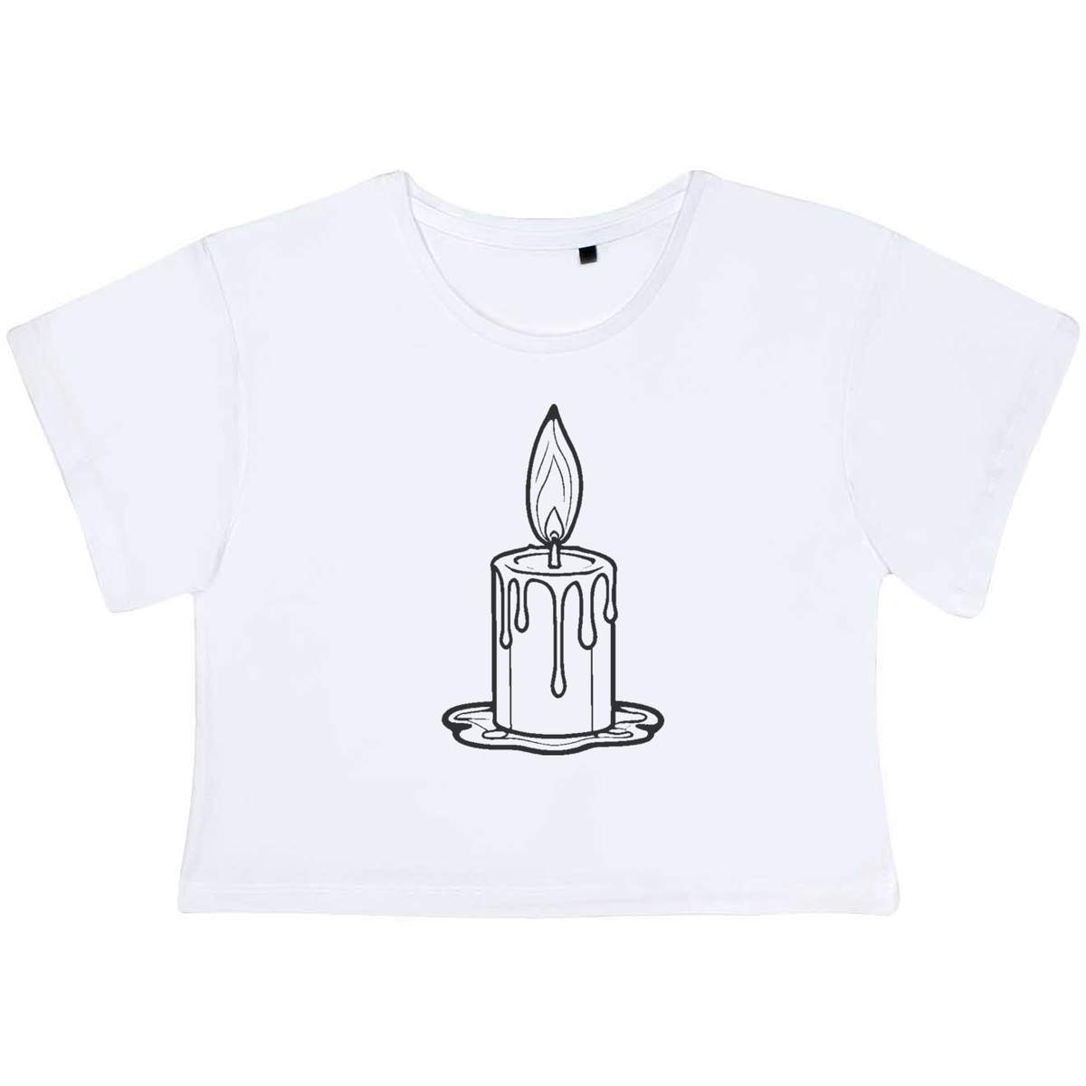 'Melted Candle' Women's Cotton Crop Tops (CO044832)