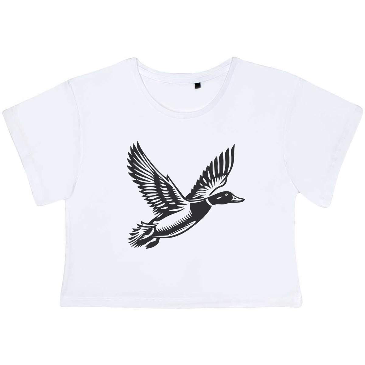 'Flying Duck' Women's Cotton Crop Tops (CO045594)