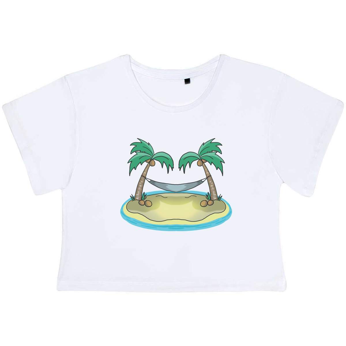Extra Small 'Hammock On A Desert Island' Adult's Cotton Crop Top (CO00130108)