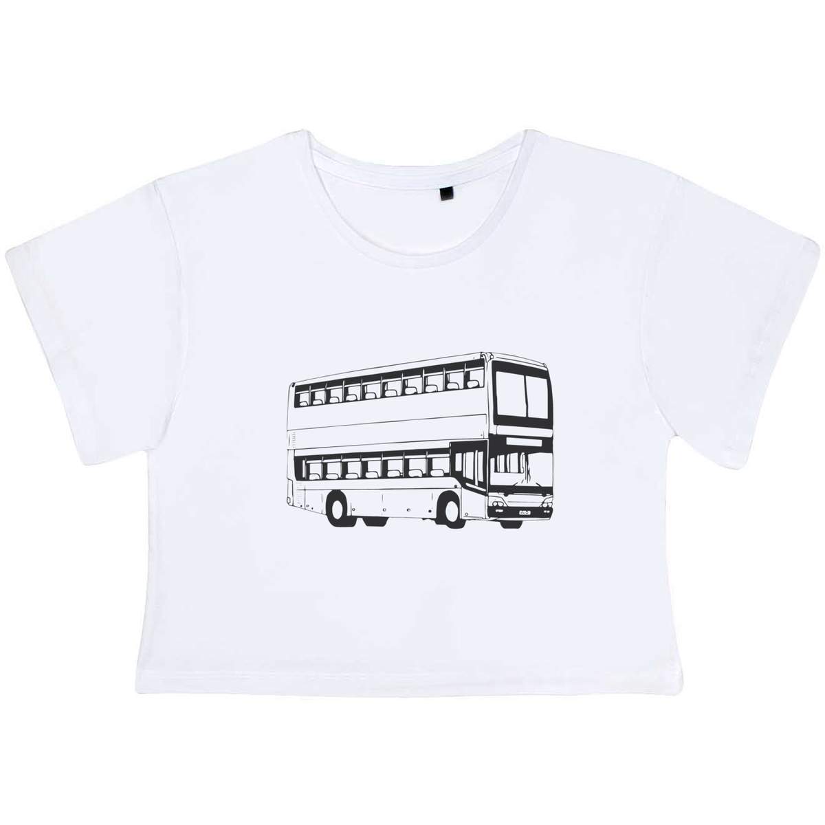 'Double Decker Bus' Women's Cotton Crop Tops (CO047997)