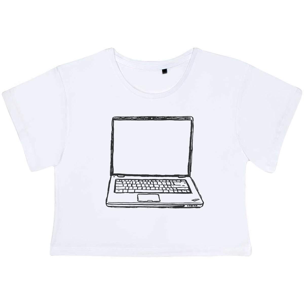 'Gaming Laptop' Women's Cotton Crop Tops (CO048182)