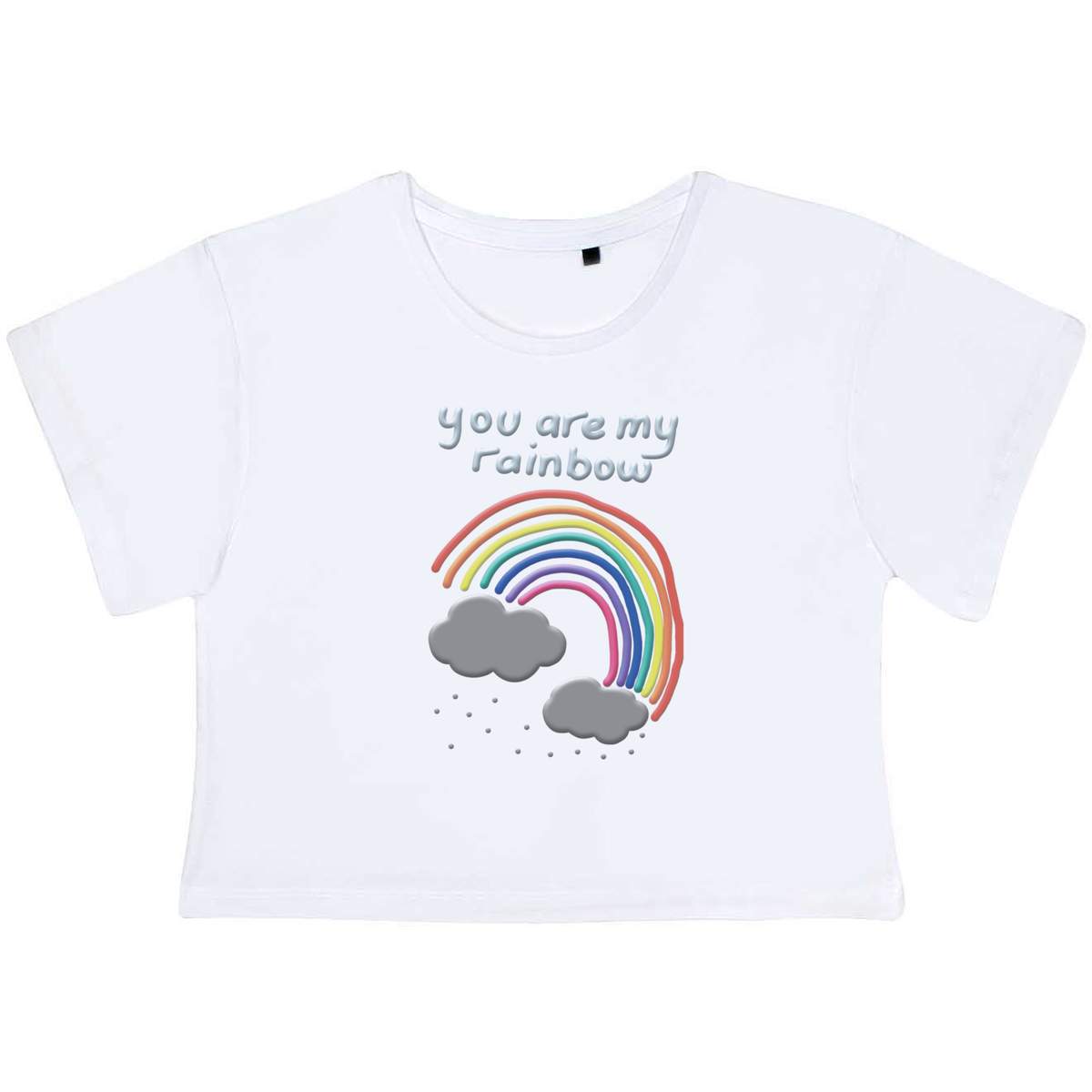 'You Are My Rainbow' Women's Cotton Crop Tops (CO048472)