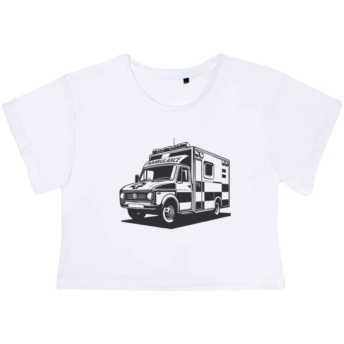 'Ambulance Vehicle' Women's Cotton Crop Tops (CO048560)