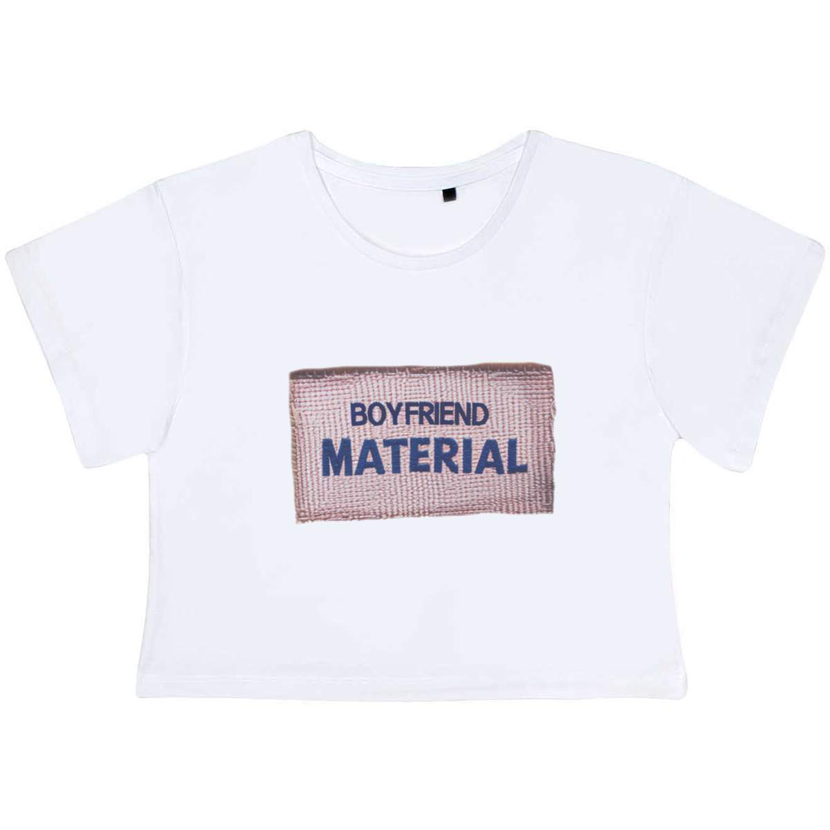 'Boyfriend Material' Women's Cotton Crop Tops (CO048807)