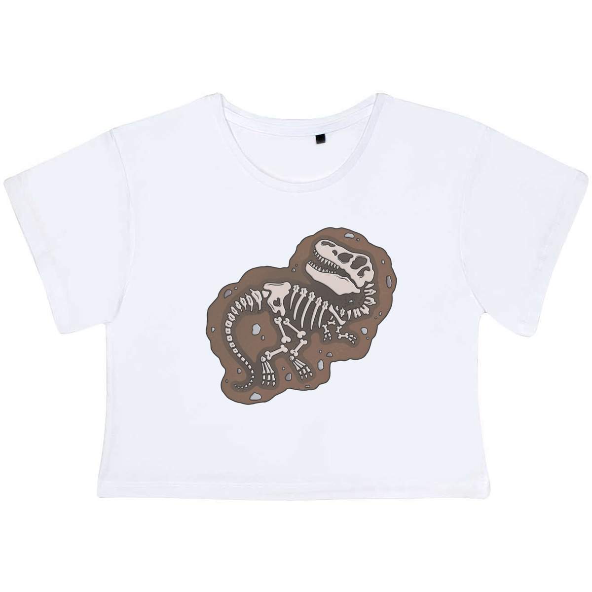 'T-Rex Fossil' Women's Cotton Crop Tops (CO048956)