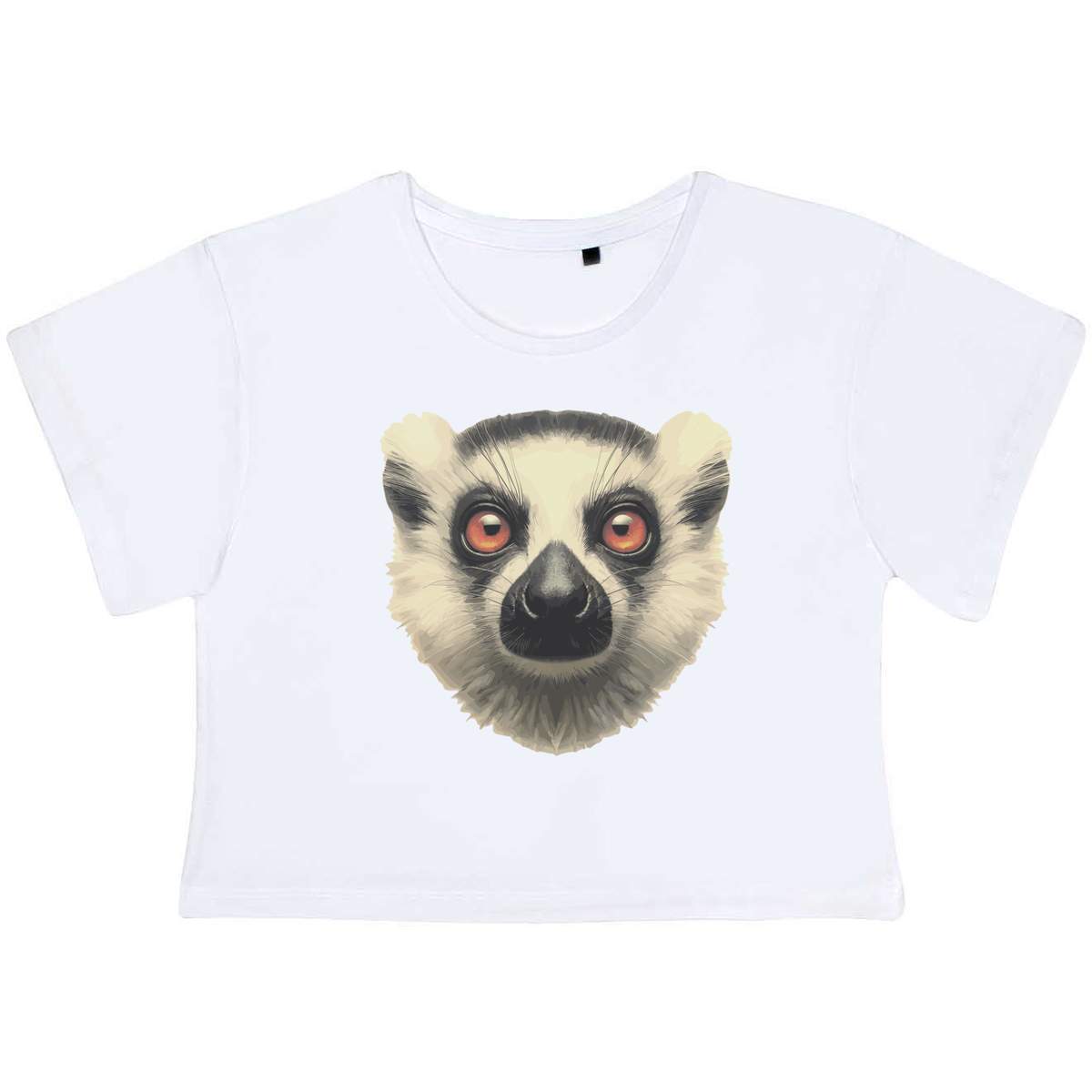 'Lemur Portrait' Women's Cotton Crop Tops (CO049676)