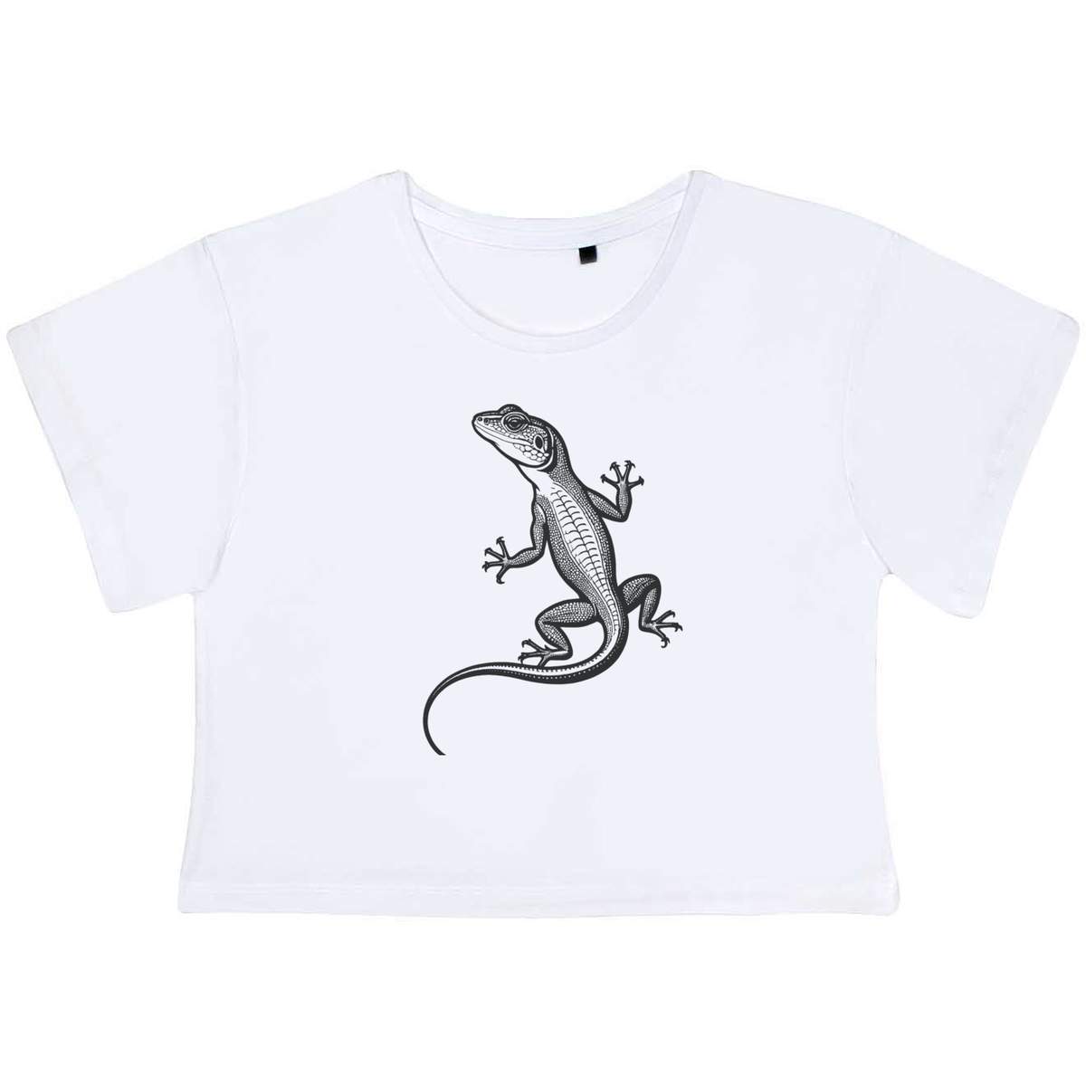'Common Lizard' Women's Cotton Crop Tops (CO049987)