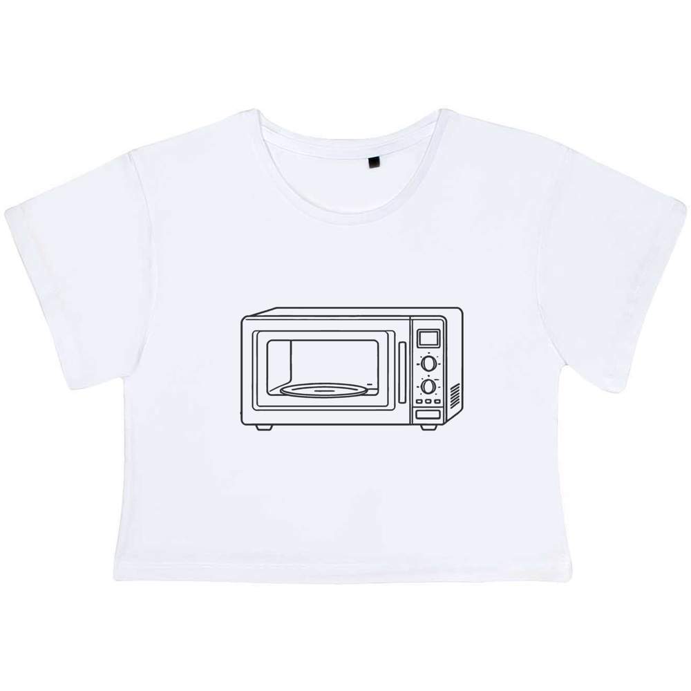 'Microwave Oven' Women's Cotton Crop Tops (CO050152)