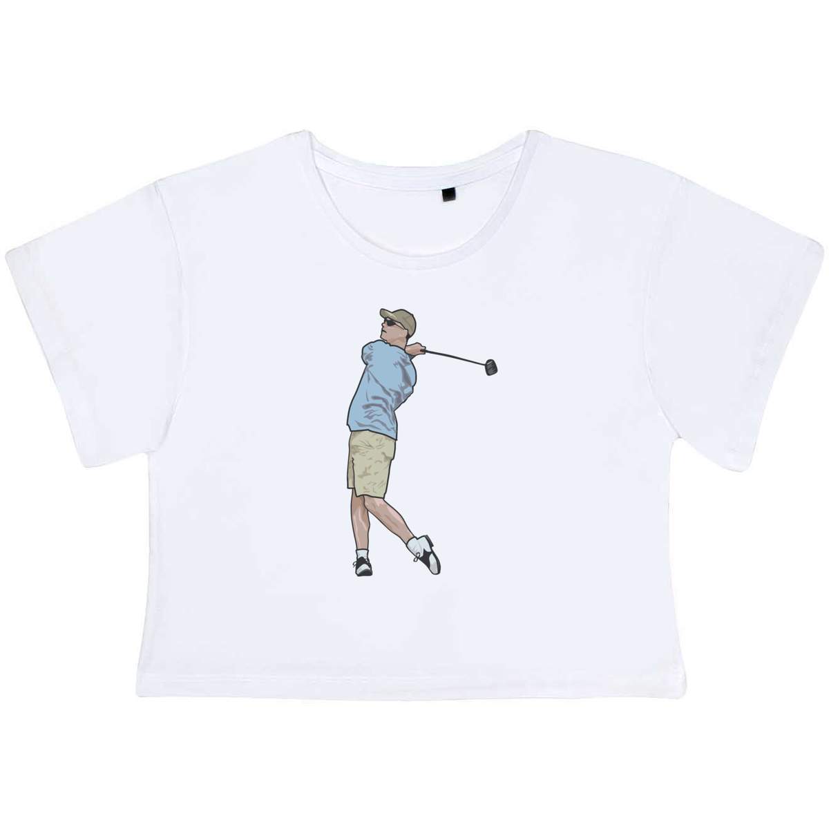 Extra Small 'Golf Player' Adult's Cotton Crop Top (CO00141708)