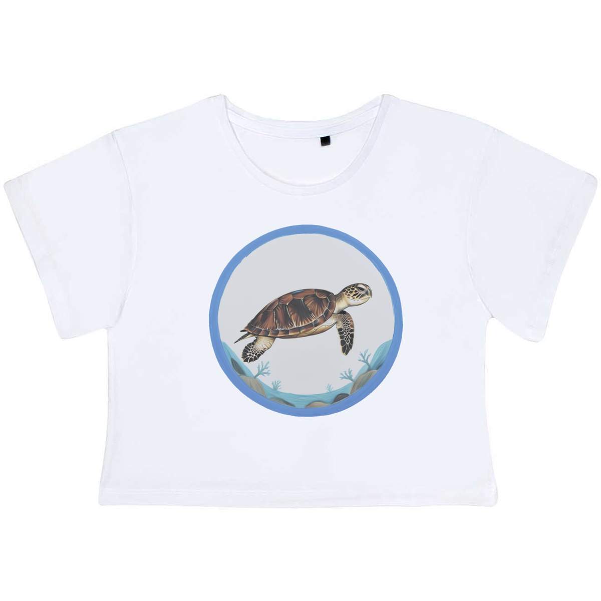 'Hawksbill Turtle ' Women's Cotton Crop Tops (CO050640)