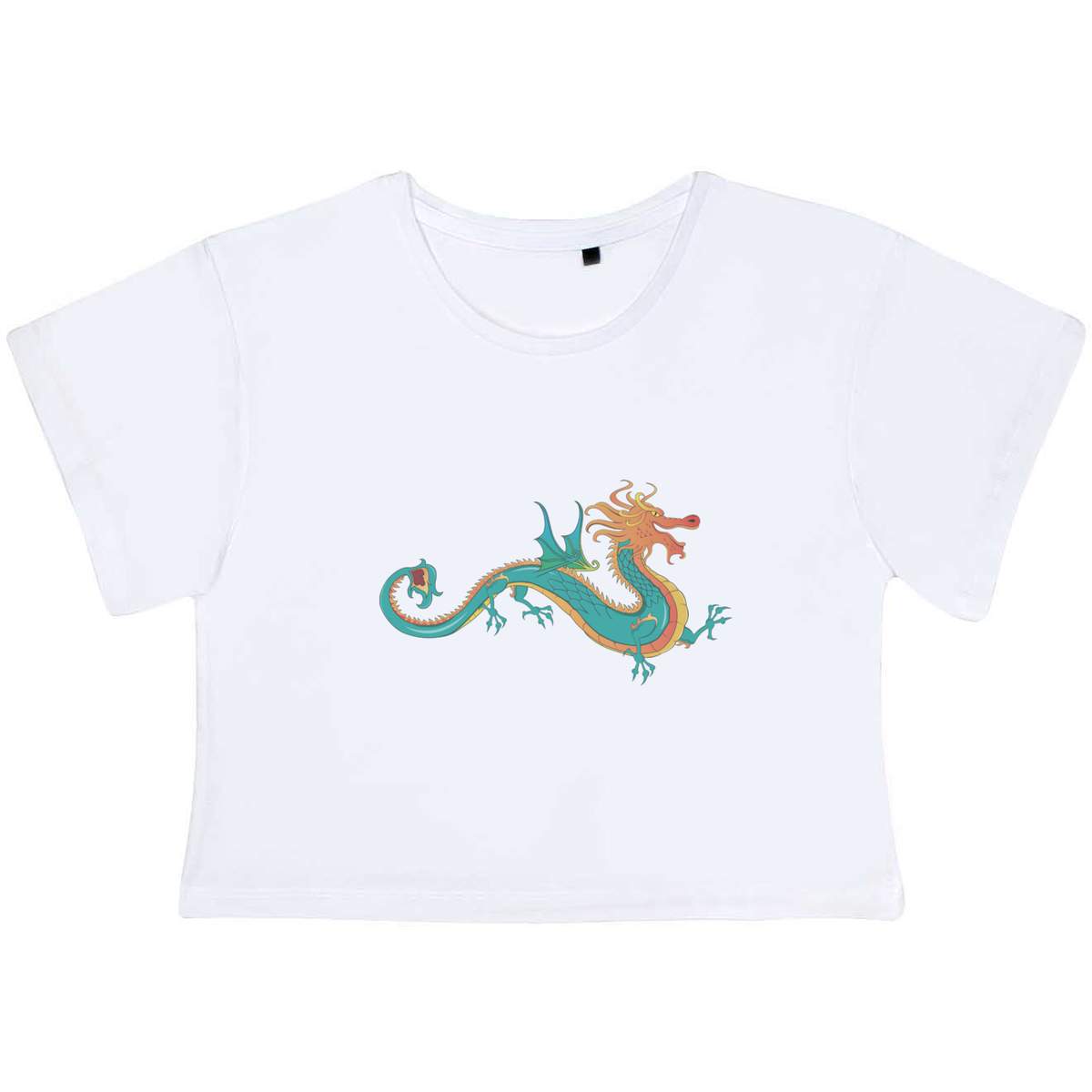 'Chinese Dragon' Women's Cotton Crop Tops (CO050821)