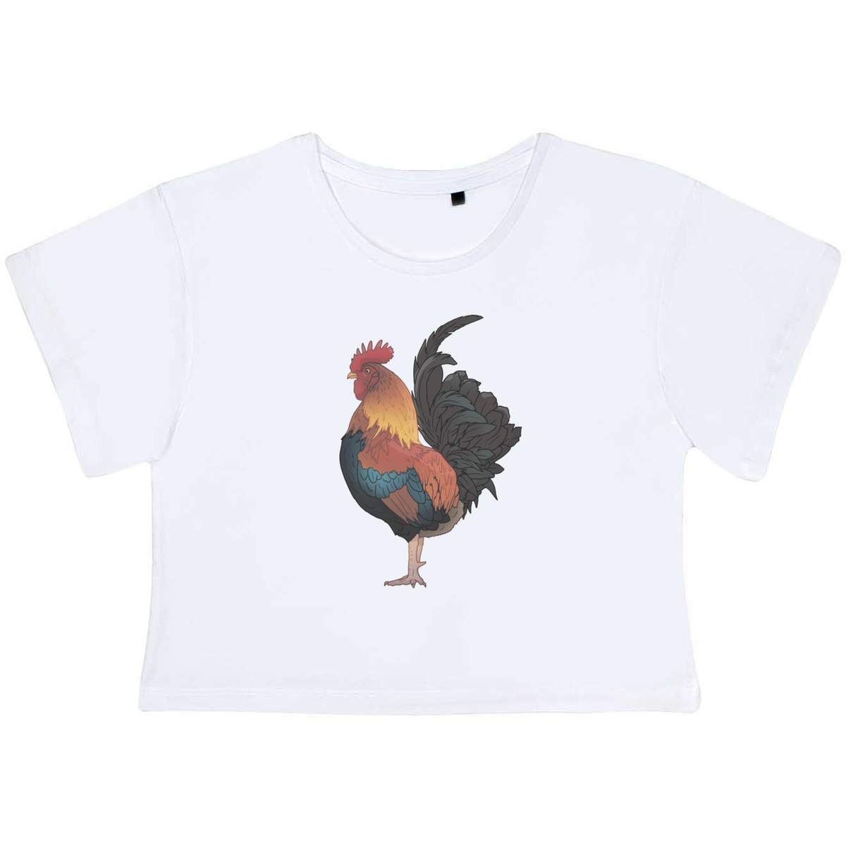 'Proud Rooster' Women's Cotton Crop Tops (CO050828)