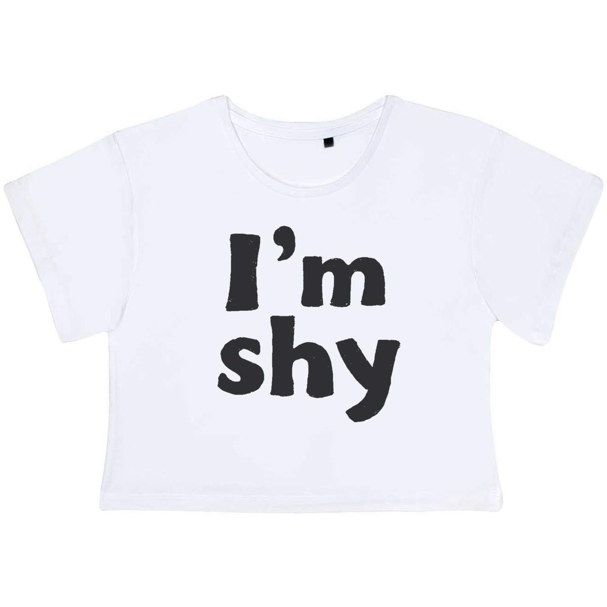 'I'm Shy' Women's Cotton Crop Tops (CO051113)