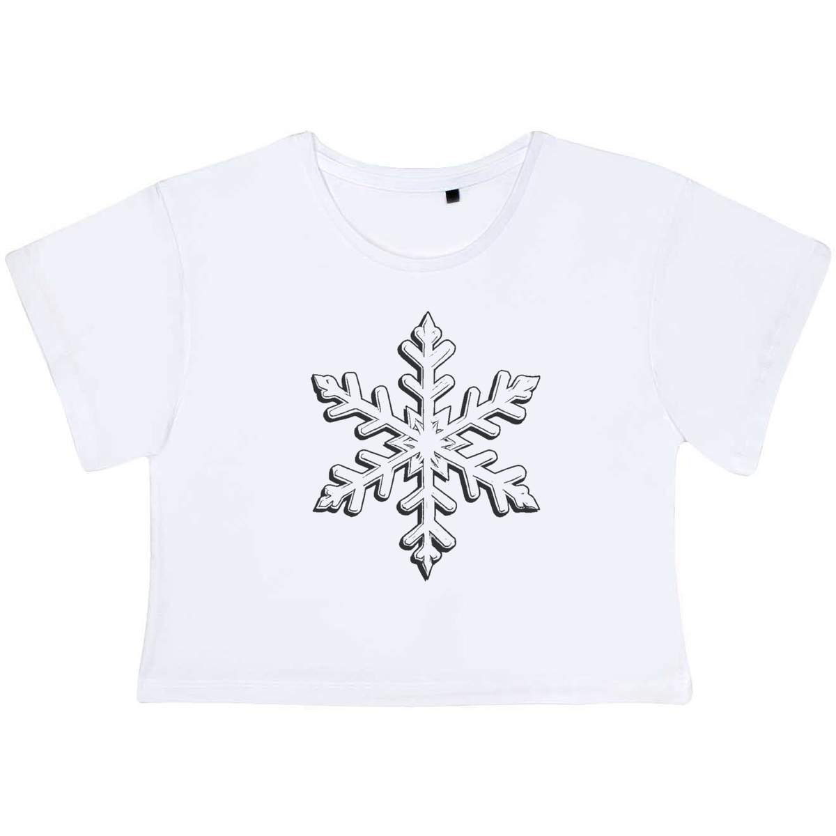 Extra Small 'Snowflake' Adult's Cotton Crop Top (CO00144328)