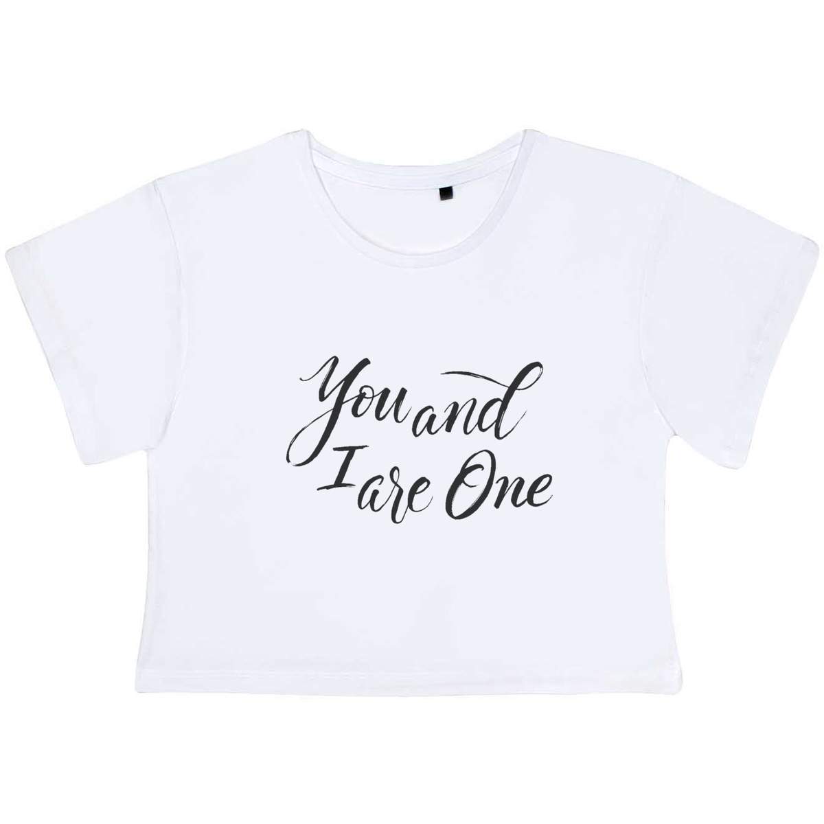 'You And I Are One' Women's Cotton Crop Tops (CO051229)