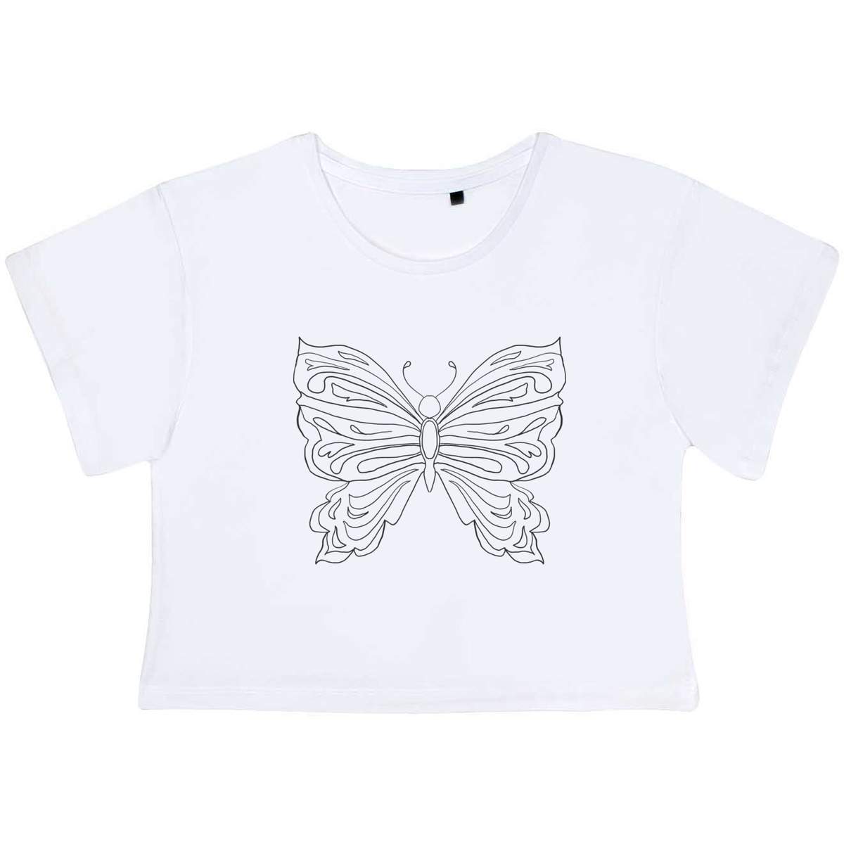 Extra Small 'Butterfly' Adult's Cotton Crop Top (CO00147520)