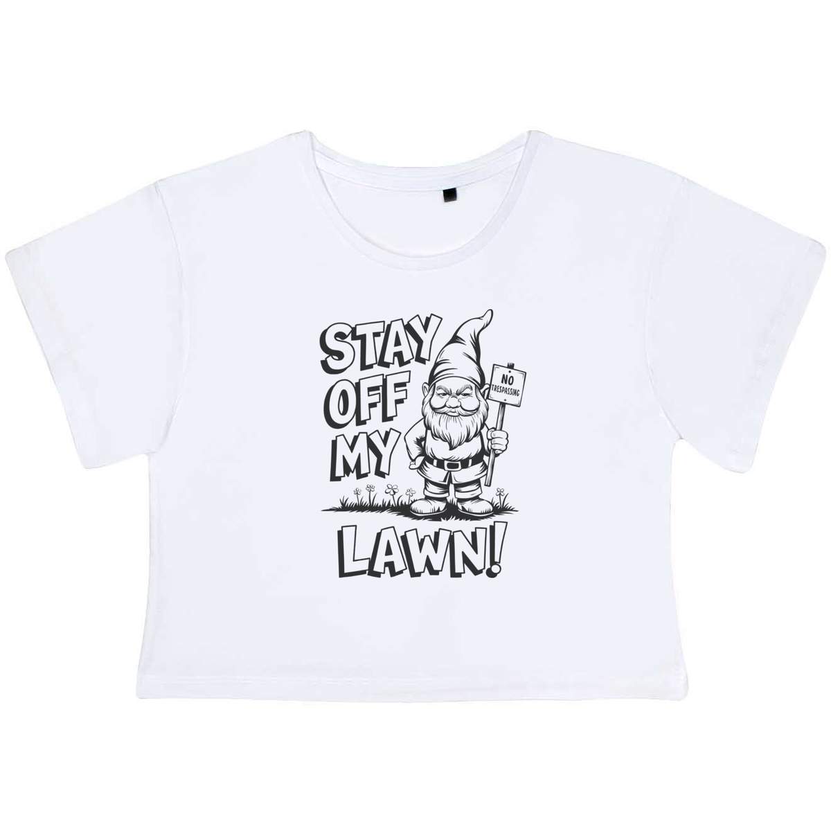 'Stay Off My Lawn' Women's Cotton Crop Tops (CO052531)