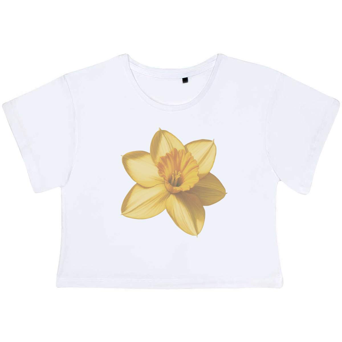 'Daffodil Flower' Women's Cotton Crop Tops (CO052789)