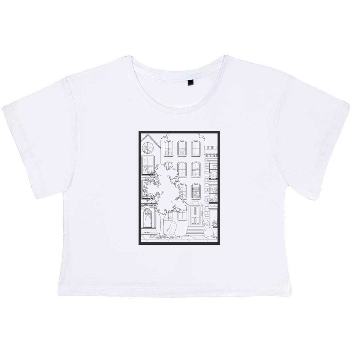 'Ghost Town' Women's Cotton Crop Tops (CO052872)