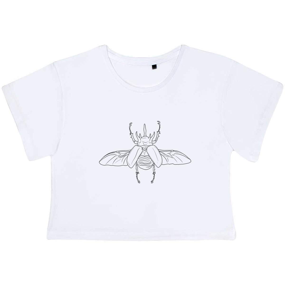 'Atlas Beetle Flying' Women's Cotton Crop Tops (CO053242)
