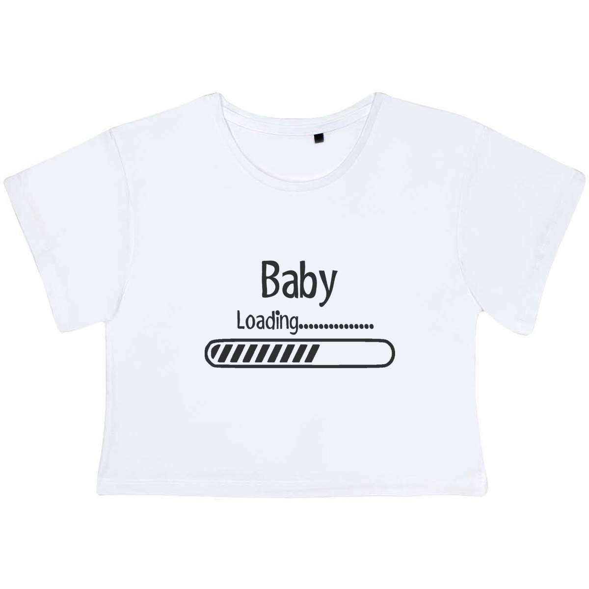 'Baby Loading' Women's Cotton Crop Tops (CO053321)