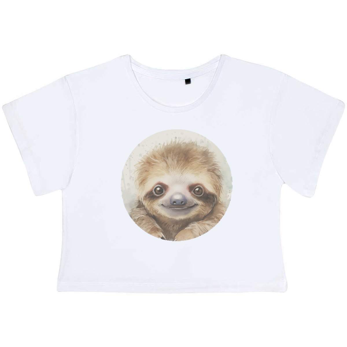 'Cute Baby Sloth' Women's Cotton Crop Tops (CO053328)