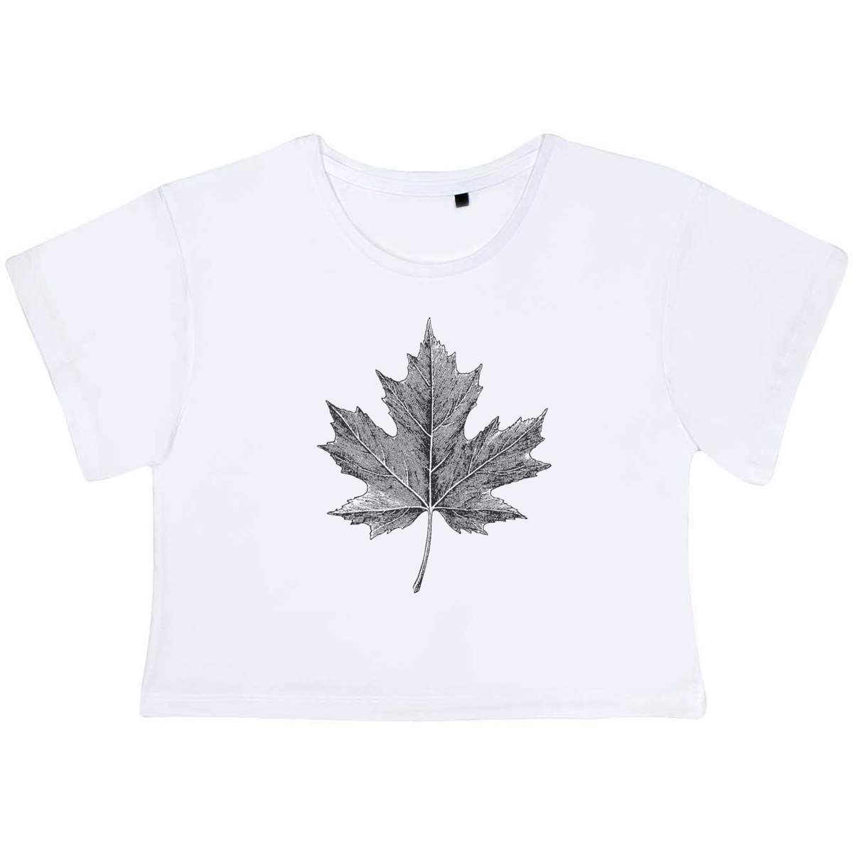'Maple Leaf' Women's Cotton Crop Tops (CO053332)
