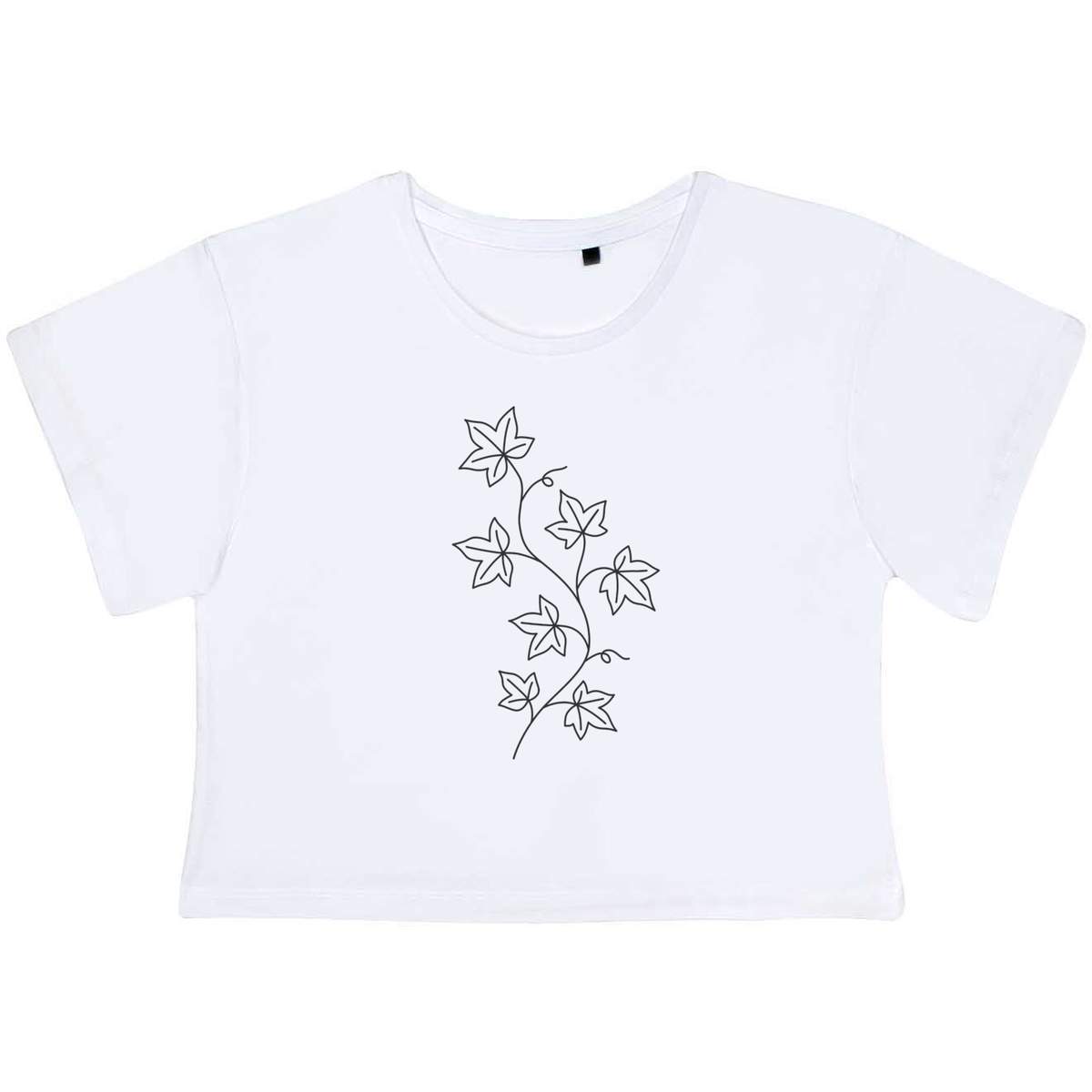 'Ivy outline' Women's Cotton Crop Tops (CO053395)