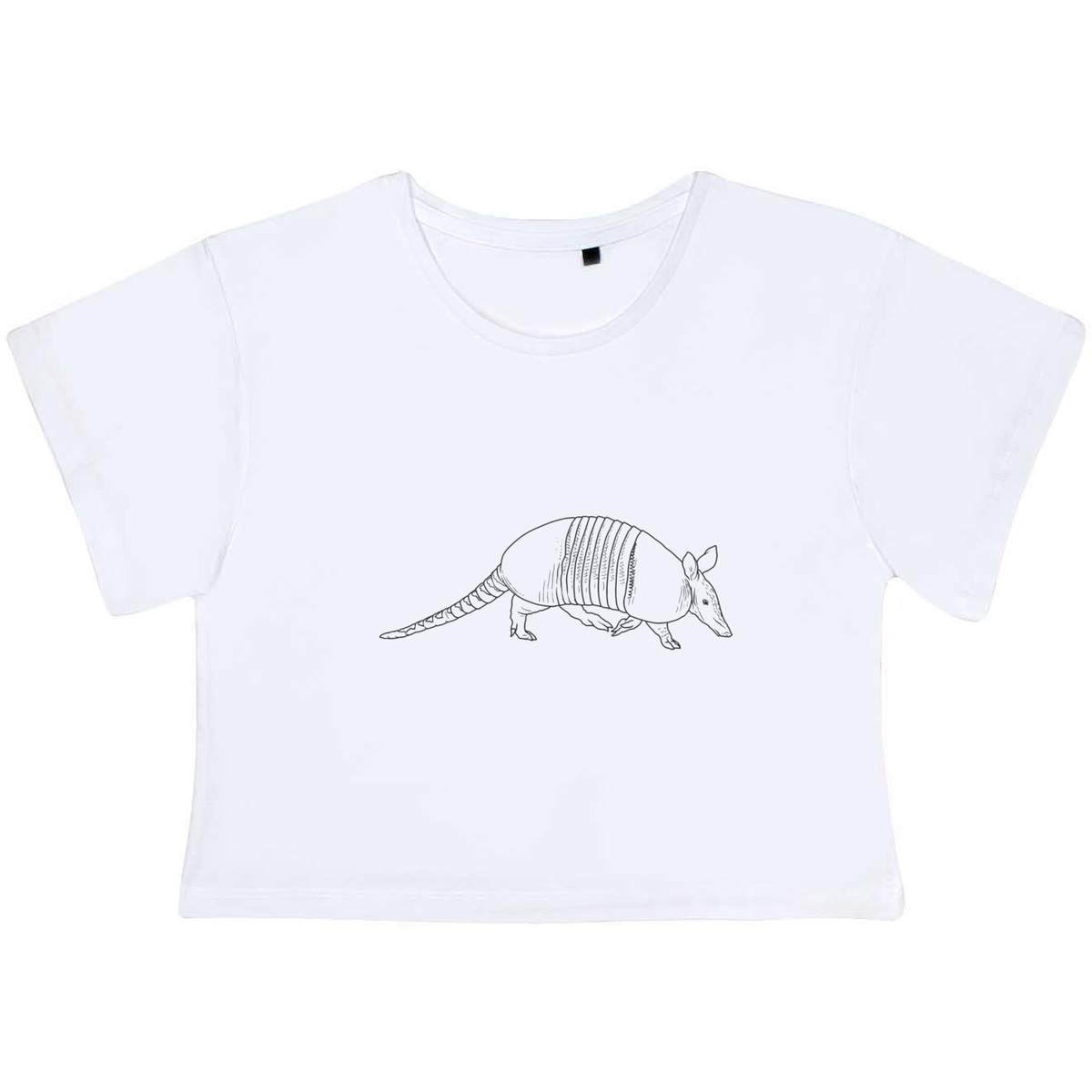 'Armadillo on the Move' Women's Cotton Crop Tops (CO053670)