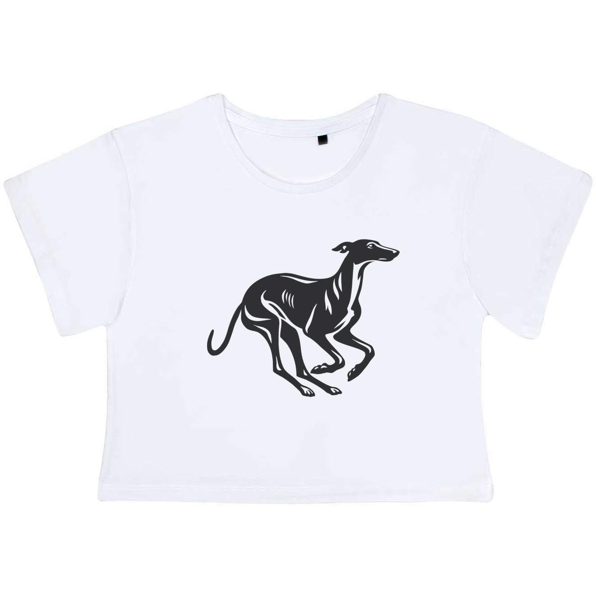 'Running Greyhound' Women's Cotton Crop Tops (CO053802)