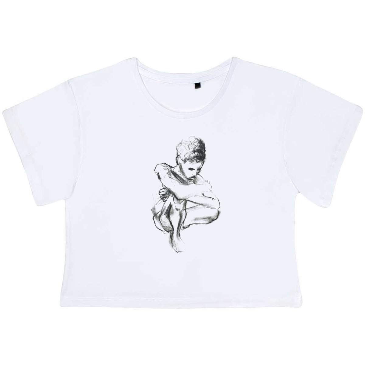 'Denial' Women's Cotton Crop Tops (CO053872)