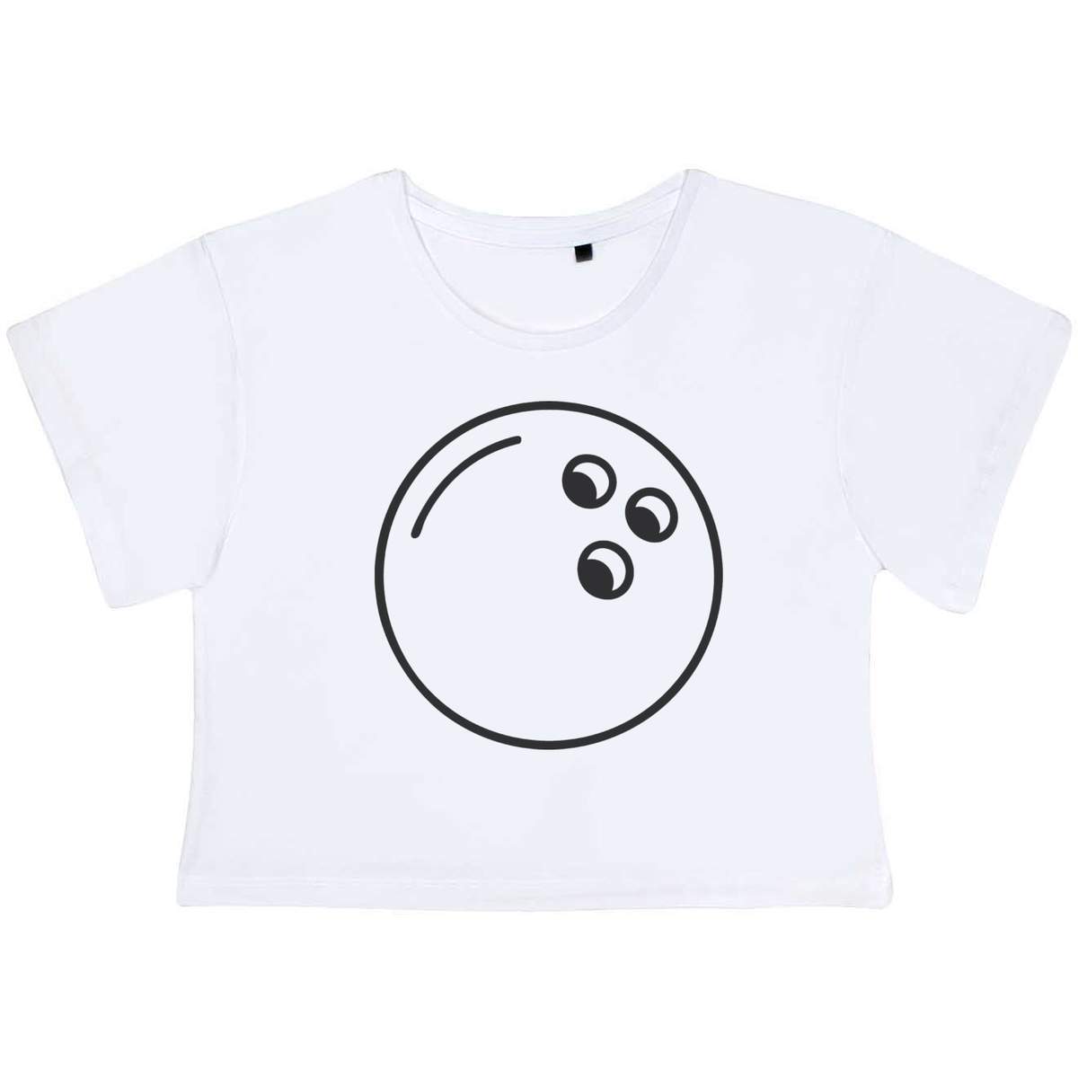 'Bowling Ball' Women's Cotton Crop Tops (CO053913)