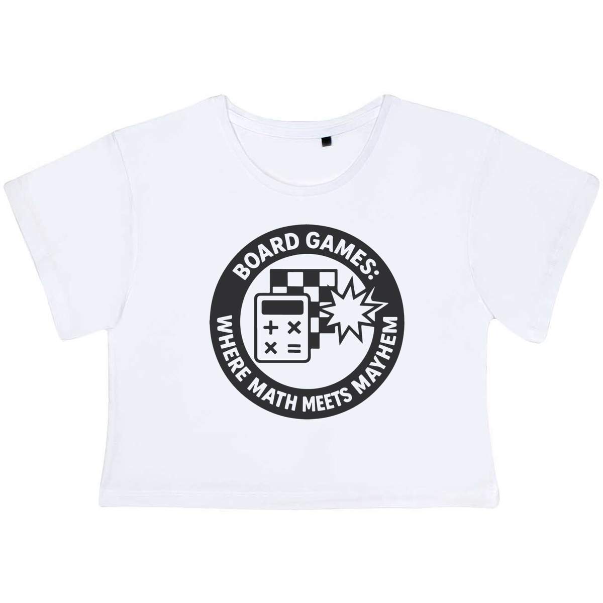 'Where Math Meets Mayhem' Women's Cotton Crop Tops (CO054071)