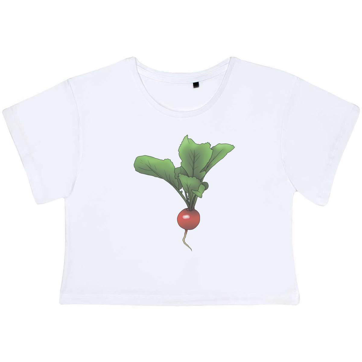 'Radish Vegetable' Women's Cotton Crop Tops (CO054533)