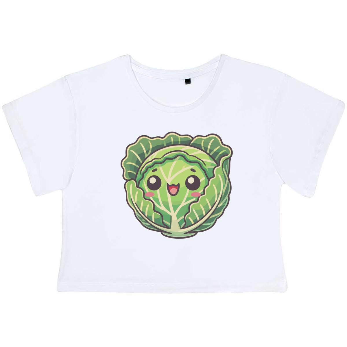 'Cute Kawaii Cabbage' Women's Cotton Crop Tops (CO054806)