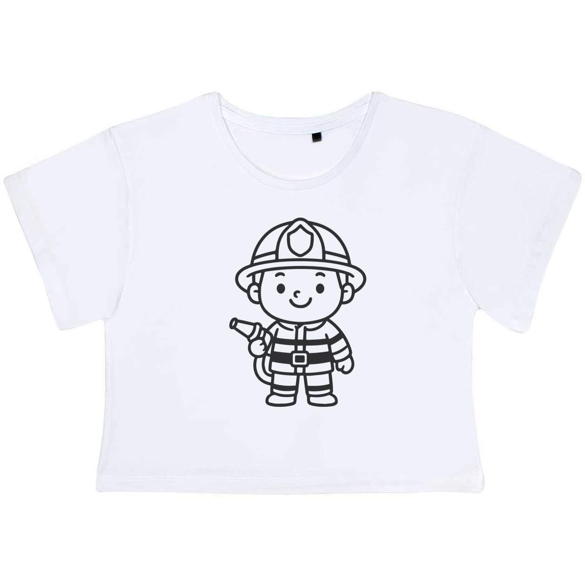 'Fire Fighter Uniform' Women's Cotton Crop Tops (CO054917)