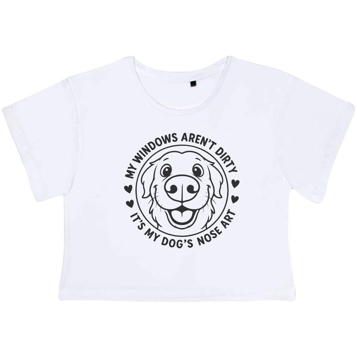 'My Windows Aren't Dirty It's My Dogs Nose Art' Women's Cotton Crop Tops (CO054927)