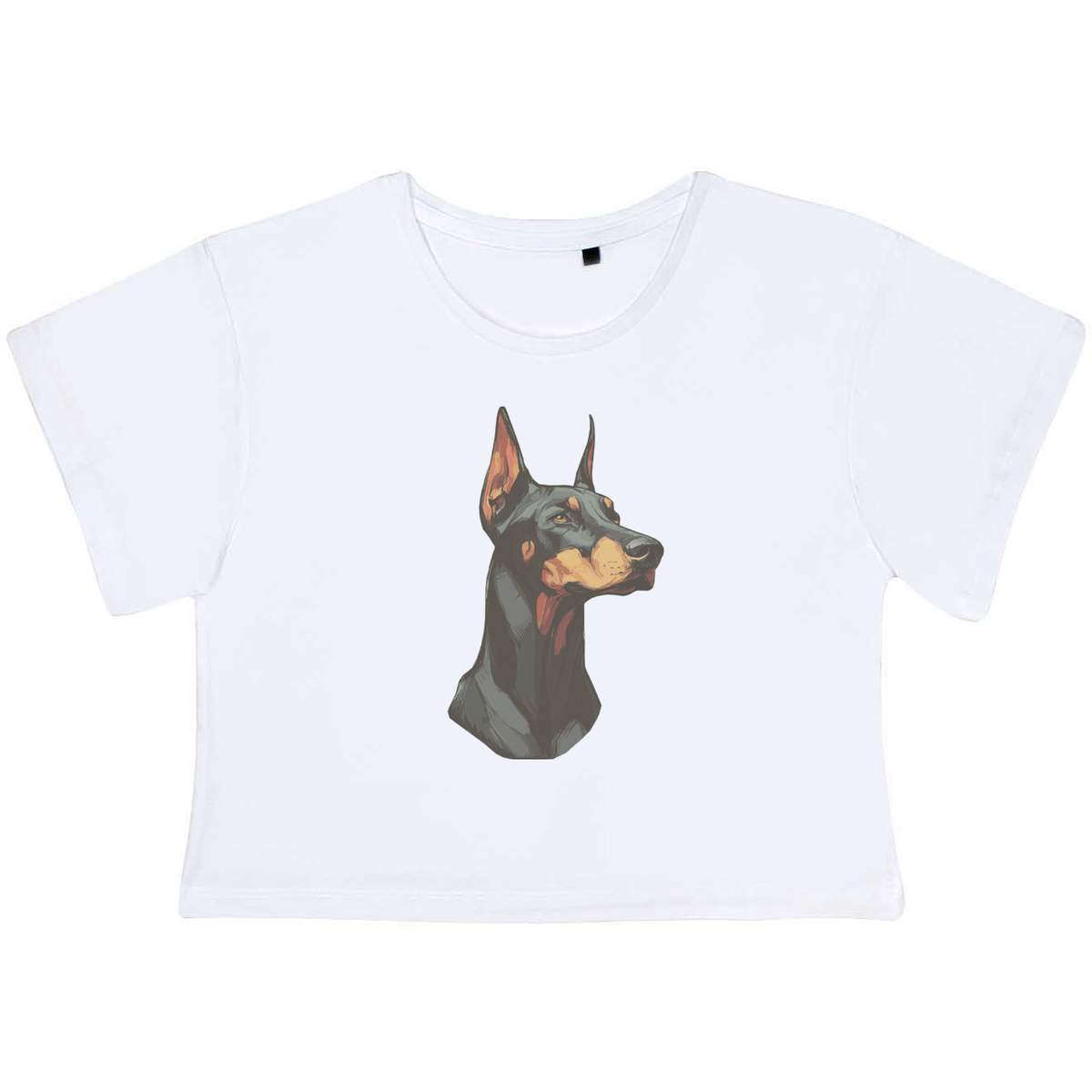 'Doberman Dog Portrait' Women's Cotton Crop Tops (CO055461)