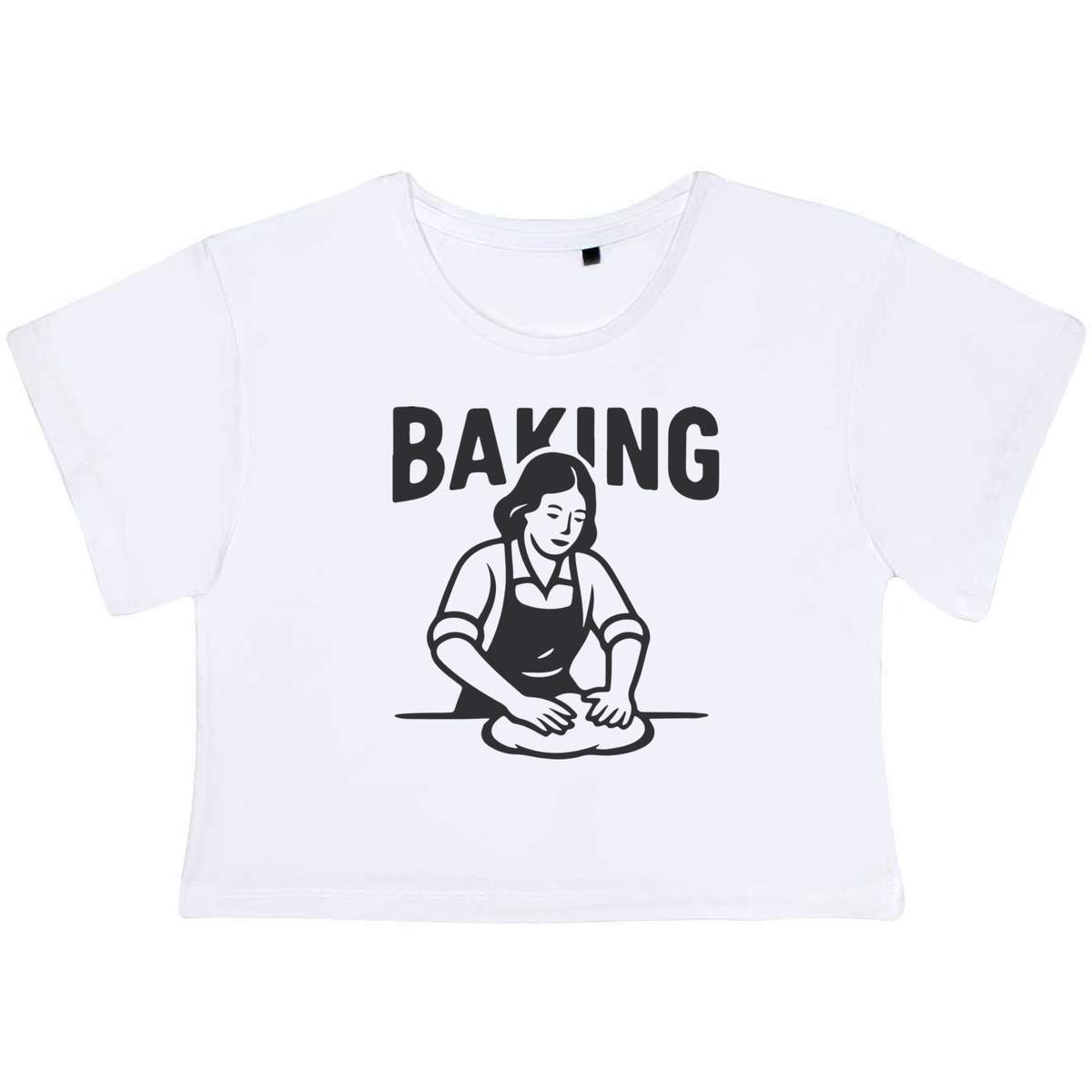 'Baking Dough Design' Women's Cotton Crop Tops (CO055482)