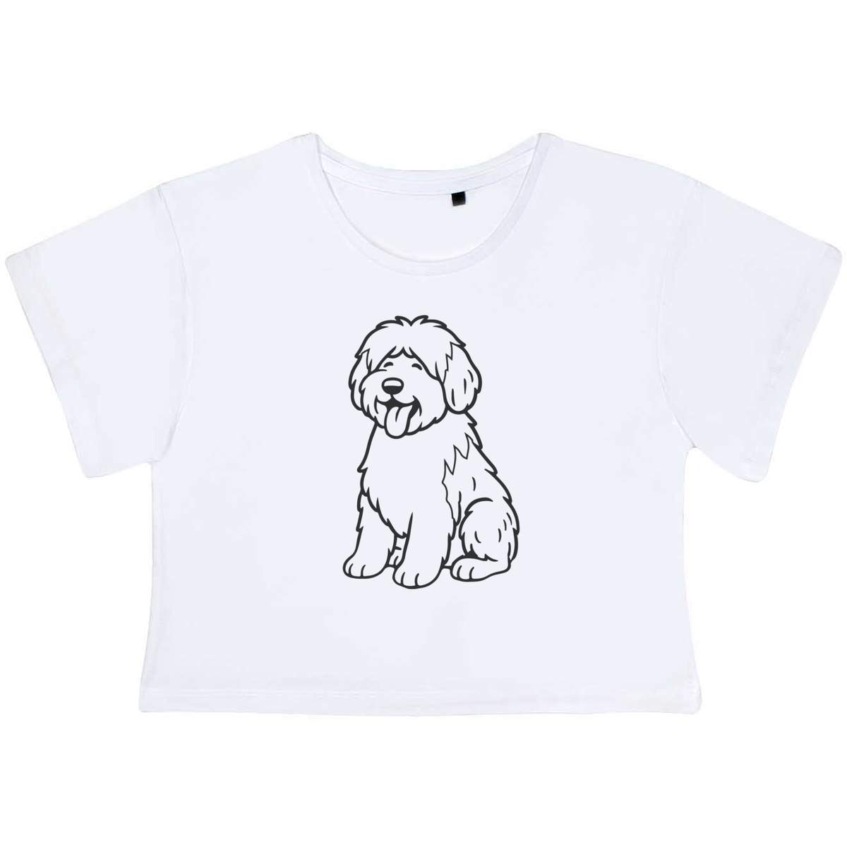 'Old English Sheepdog' Women's Cotton Crop Tops (CO055619)