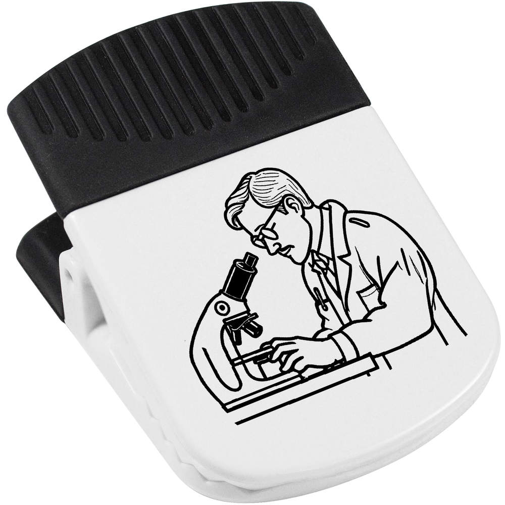 'Scientist Examining a Microscope Slide' Magnetic Clip (CP00039189)