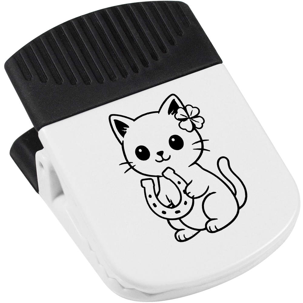 ' Lucky Black Cat with Horseshoe' Magnetic Clip (CP00048085)