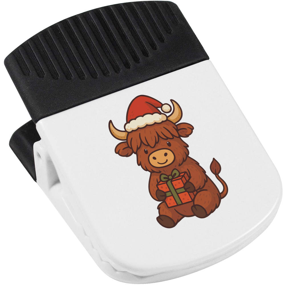'Festive Highland Cow' Magnetic Clip (CP00050088)