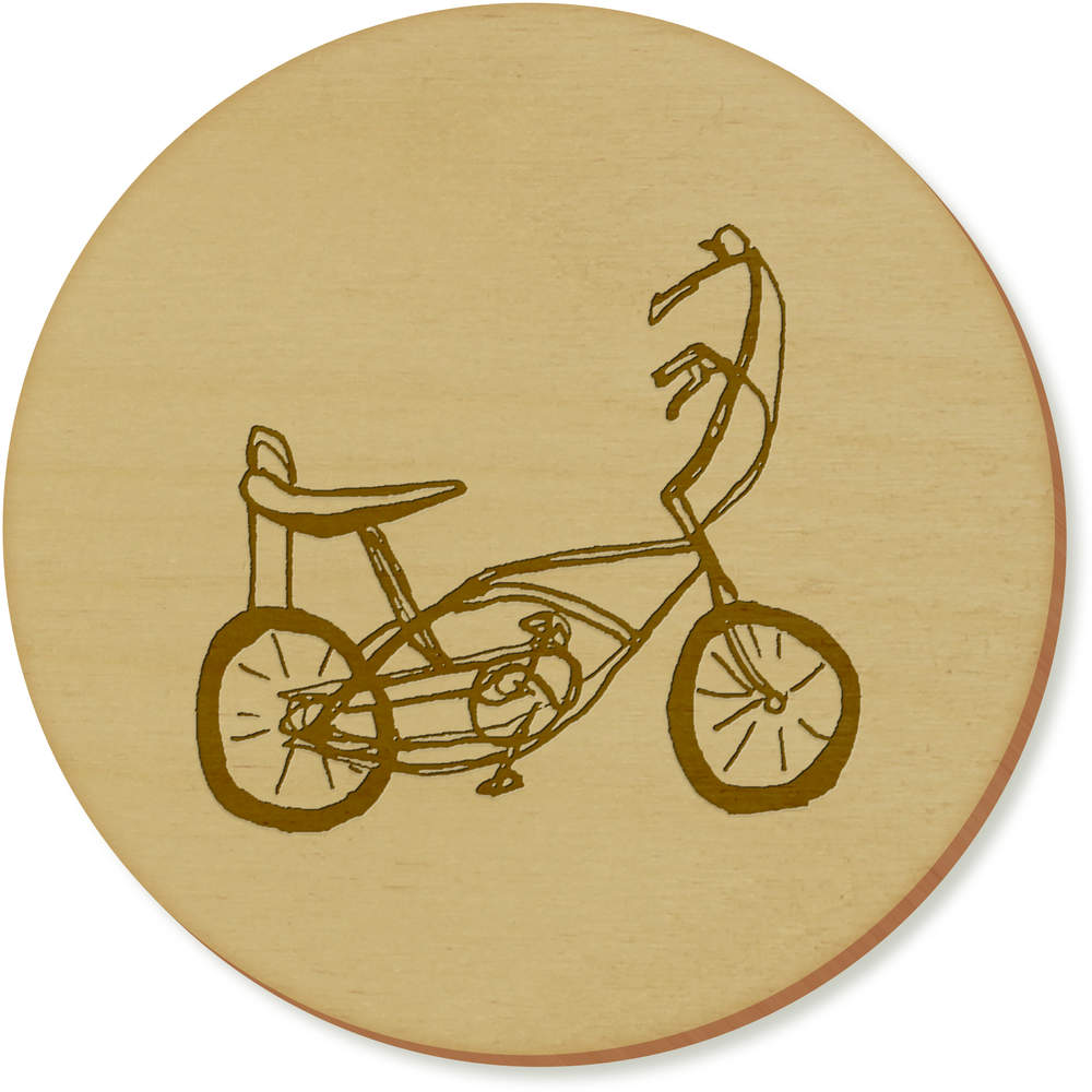 6 x 'Bike' 95mm Round Wooden Coasters (CR00134925)