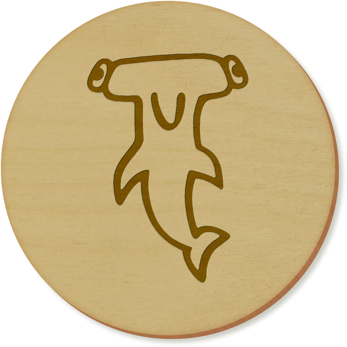 6 x 'Hammerhead Shark' Round Wooden Coasters - 9.5cm - Drinks Mats for Mugs, Glasses, Tables and Gifts (CR00142055)