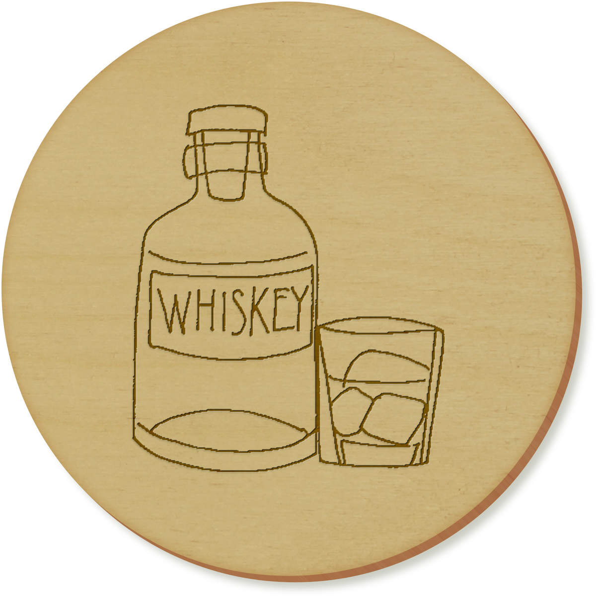 'Whiskey Bottle & Glass' Coaster Sets (CR024264)