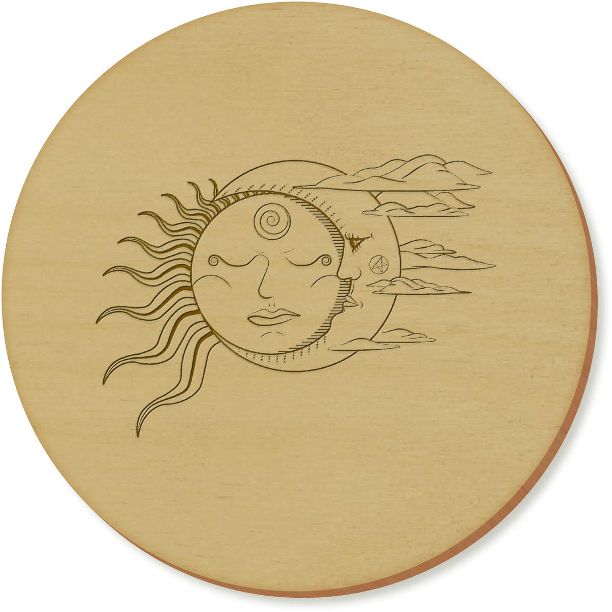 'Sun & Moon' Coaster / Drinks Mat Set - For Mugs, Glasses, Tables and Gifts (CR026775)
