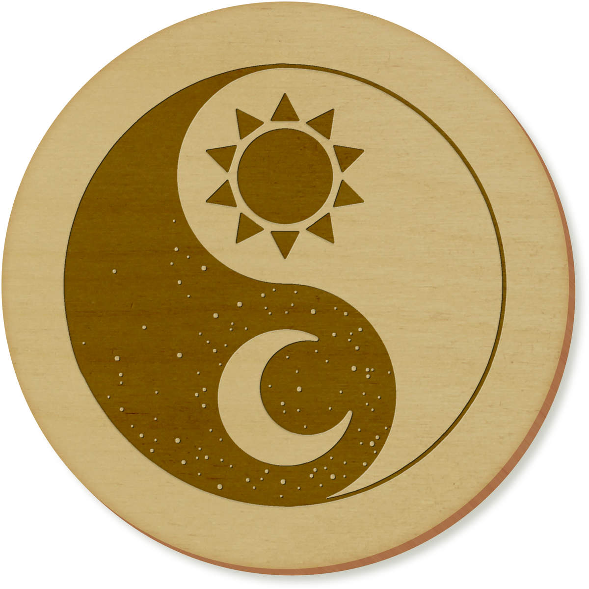 'Sun & Moon Yin & Yang' Coaster / Drinks Mat Set - For Mugs, Glasses, Tables and Gifts (CR029572)